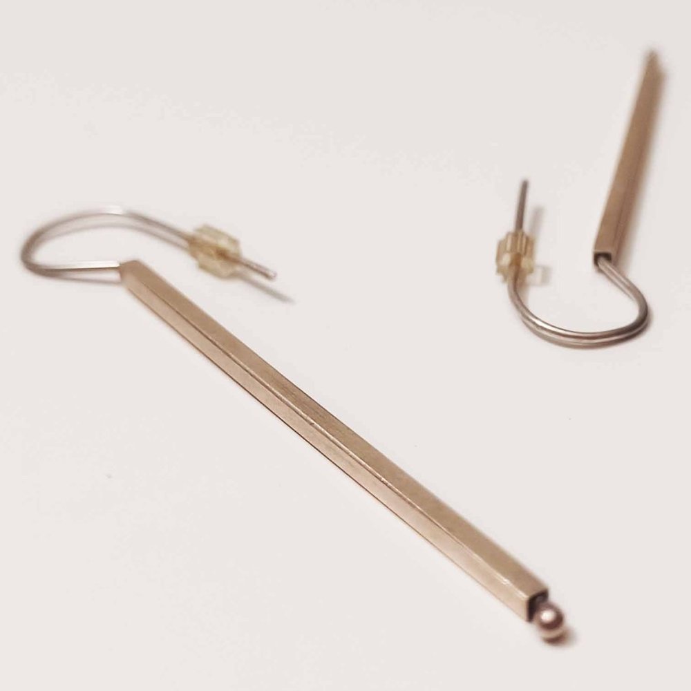 Sterling Silver Square Tube Earrings